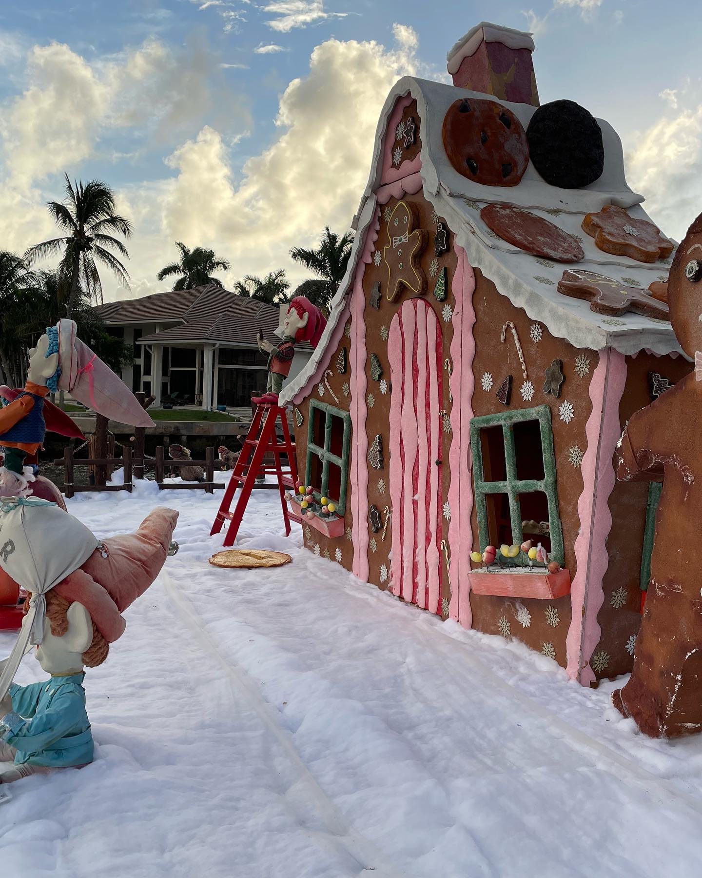 outdoor life size gingerbread house
