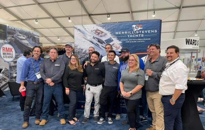 coworkers at corporate event