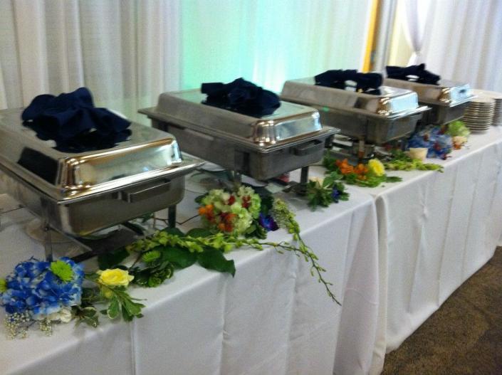 chafing dishes at event